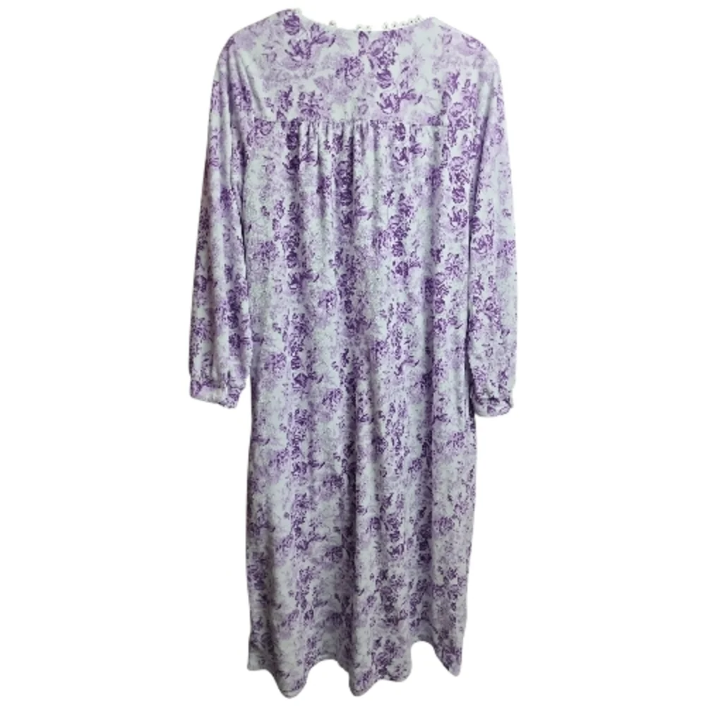 LANZ OF SALZBURG | Lavender Floral Long-Sleeve Traditional Modest‎ Nightgown | S